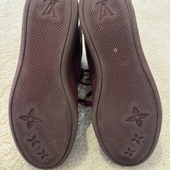 Louis Vuitton burgundy cliffhanger wedge sneakers 6 cm internal wedge - Picture 8 of 16